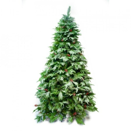 Brad Artificial De Lux de Craciun cu Zapada, Verde, B5