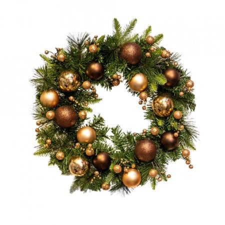 Coronita artificiala cu decoratiuni, diametru 50 cm, C9