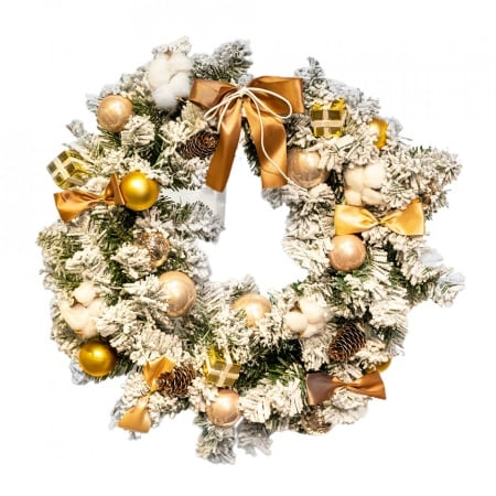 Coronita artificiala cu decoratiuni, diametru 50 cm, C3