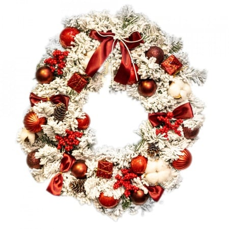 Coronita artificiala cu decoratiuni, diametru 50 cm, C2