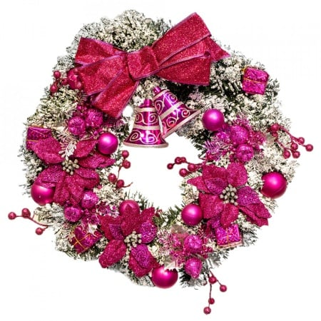 Coronita artificiala cu decoratiuni, diametru 50 cm, C8