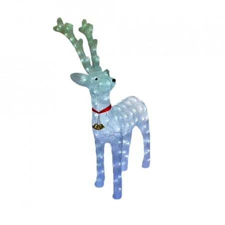 Decoratiune luminoasa de exterior, Ren din acril, dimensiune produs 60cm, 8 jocuri de lumini, cablu de alimentare 3m
