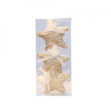Set 3 globuri in forma de stea, diametru 12 cm