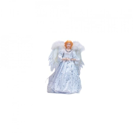 Varf de brad in forma de Ingeras , Alb, dimensiune 20x5 cm